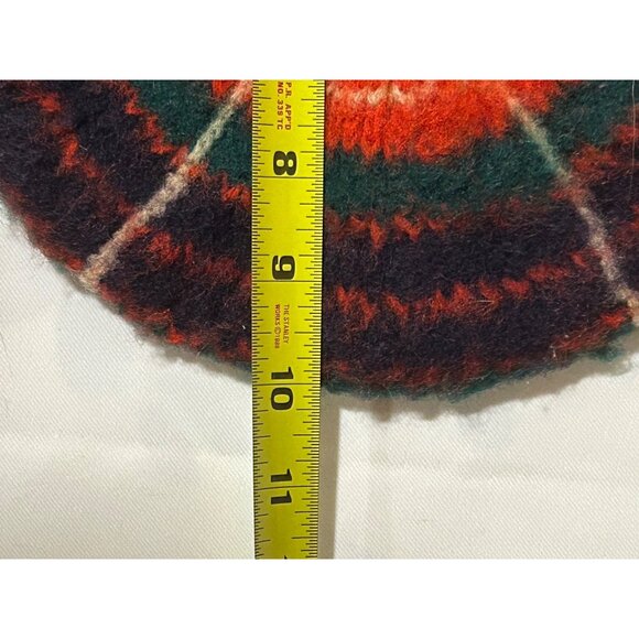 Vintage Felted Wool Beret Hat Multi Boho Artsy 10” Hand-knit Retro Cottagecore - Picture 3 of 5